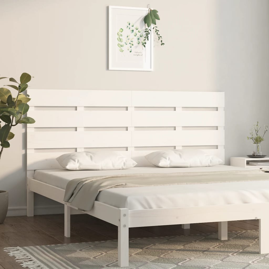 vidaXL Kopfteil Weiß 120x3x80 cm Massivholz Kiefer