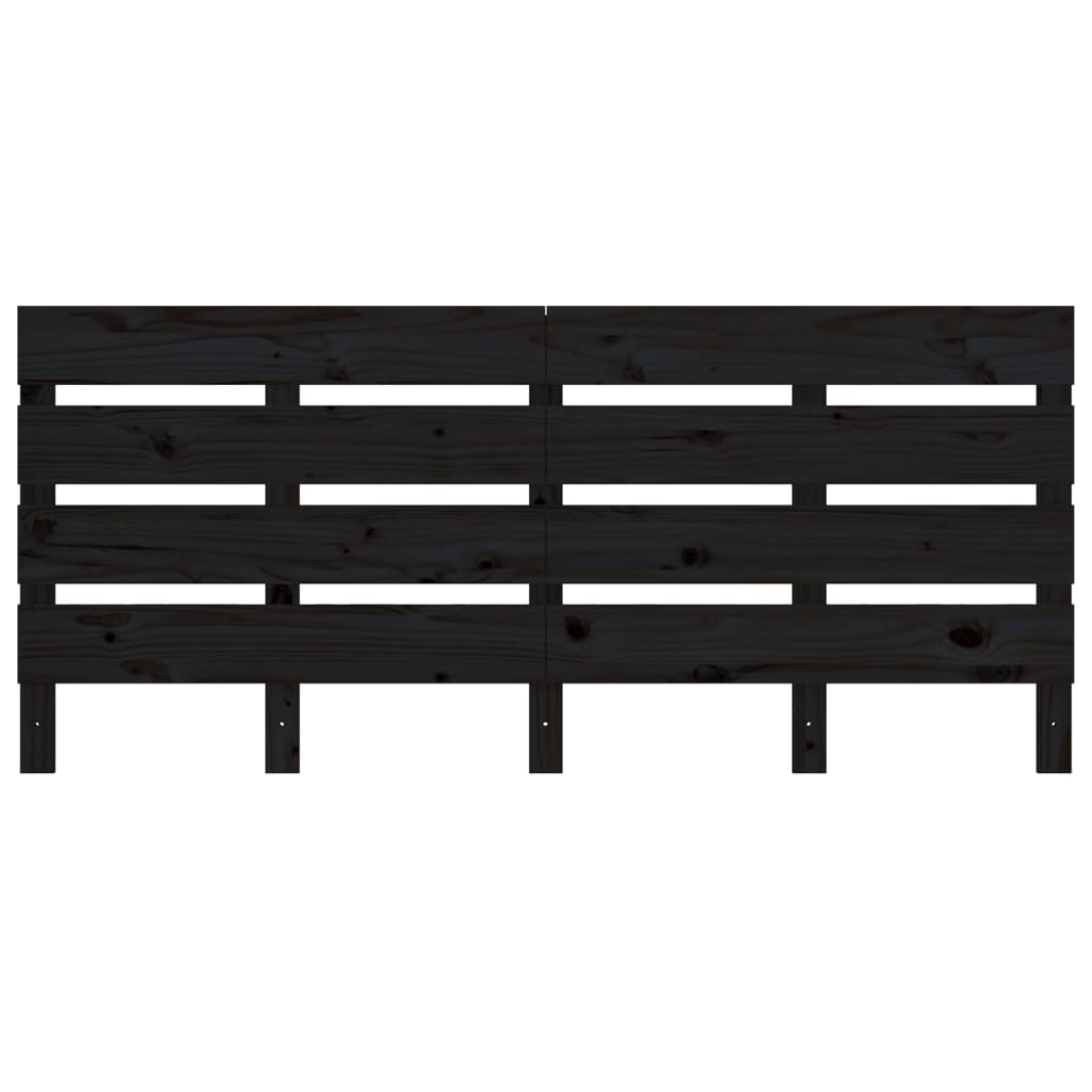 vidaXL Kopfteil Schwarz 180x3x80 cm Massivholz Kiefer