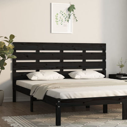 vidaXL Kopfteil Schwarz 180x3x80 cm Massivholz Kiefer