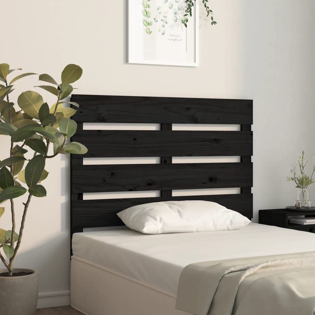 vidaXL Kopfteil Schwarz 75x3x80 cm Massivholz Kiefer
