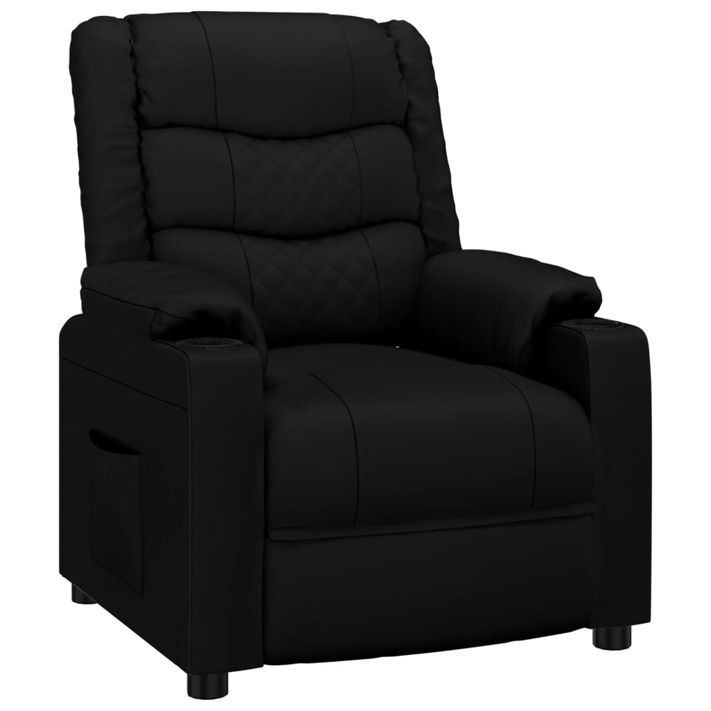 vidaXL Fauteuil relax en similicuir noir