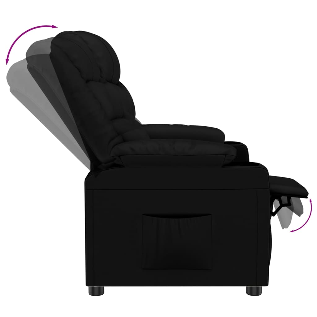 vidaXL Fauteuil relax en similicuir noir