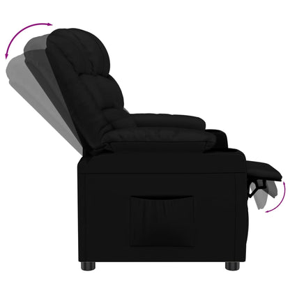 vidaXL Fauteuil relax en similicuir noir