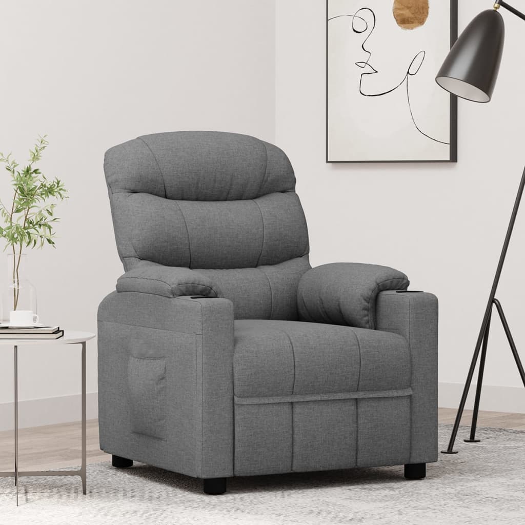 vidaXL Relaxsessel Hellgrau Stoff