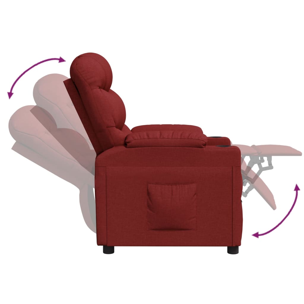 vidaXL Relaxsessel Weinrot Stoff