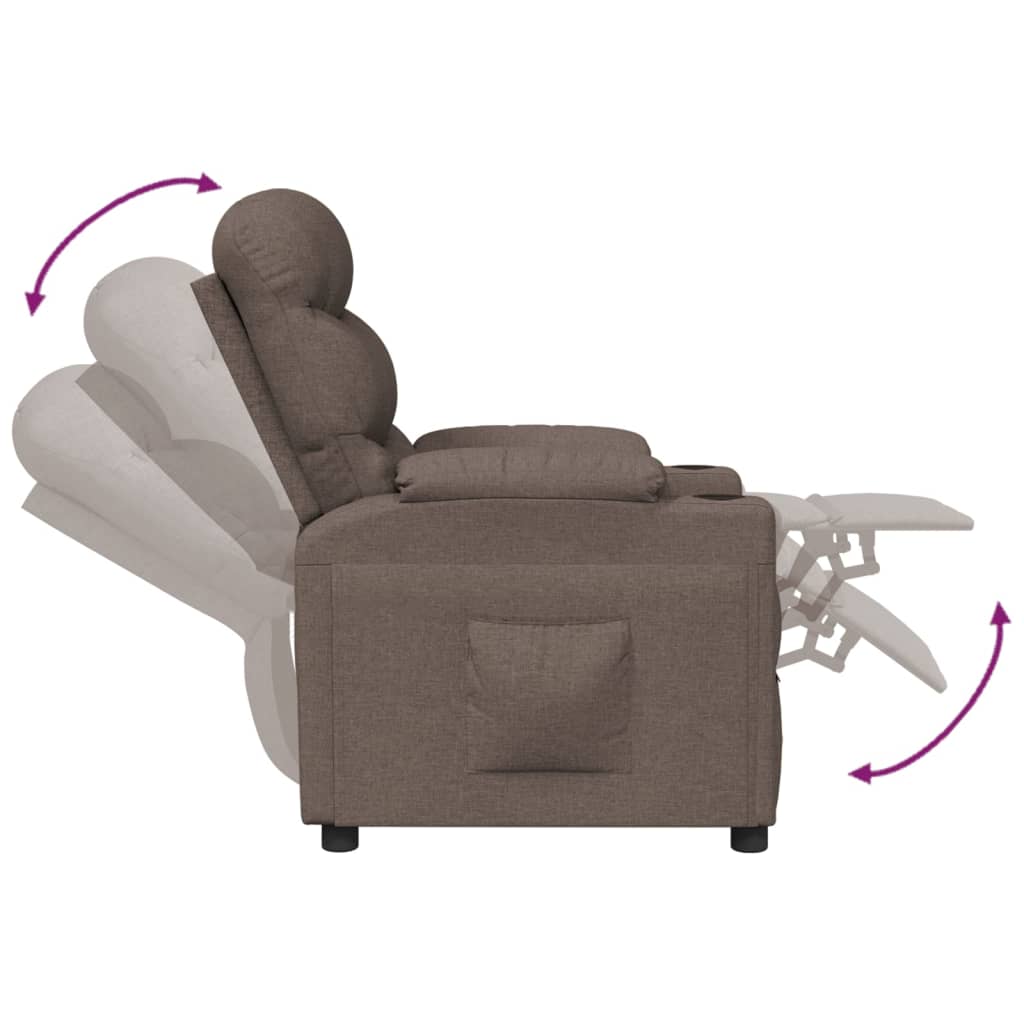vidaXL Relaxsessel Taupe Stoff