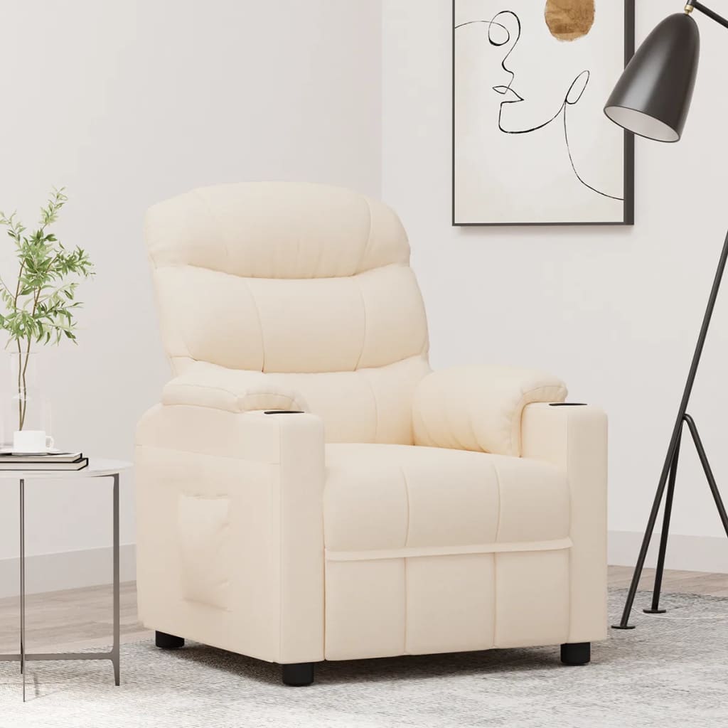 vidaXL Relaxsessel Creme Stoff