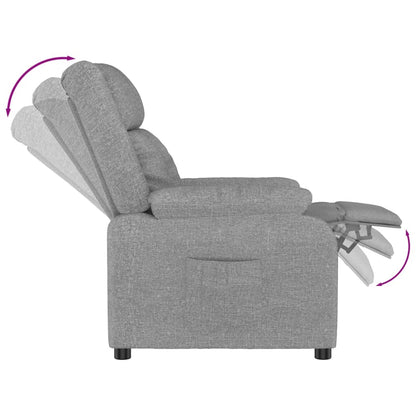 vidaXL Fauteuil relax Gris clair Tissu