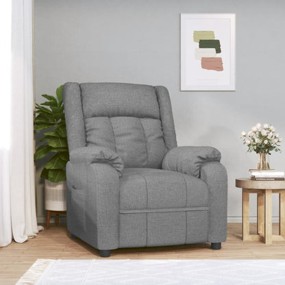 vidaXL Fauteuil relax Gris clair Tissu