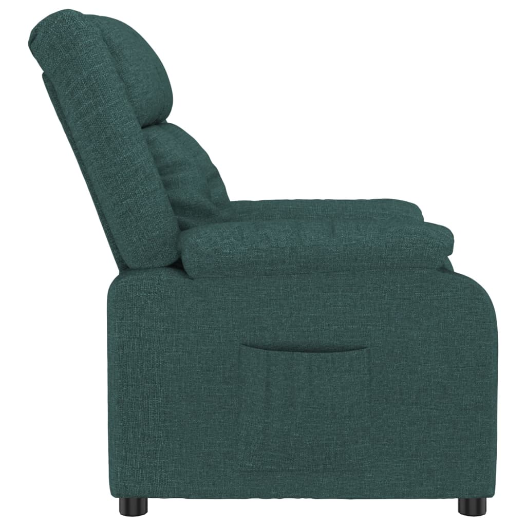 vidaXL Fauteuil relax vert foncé en tissu