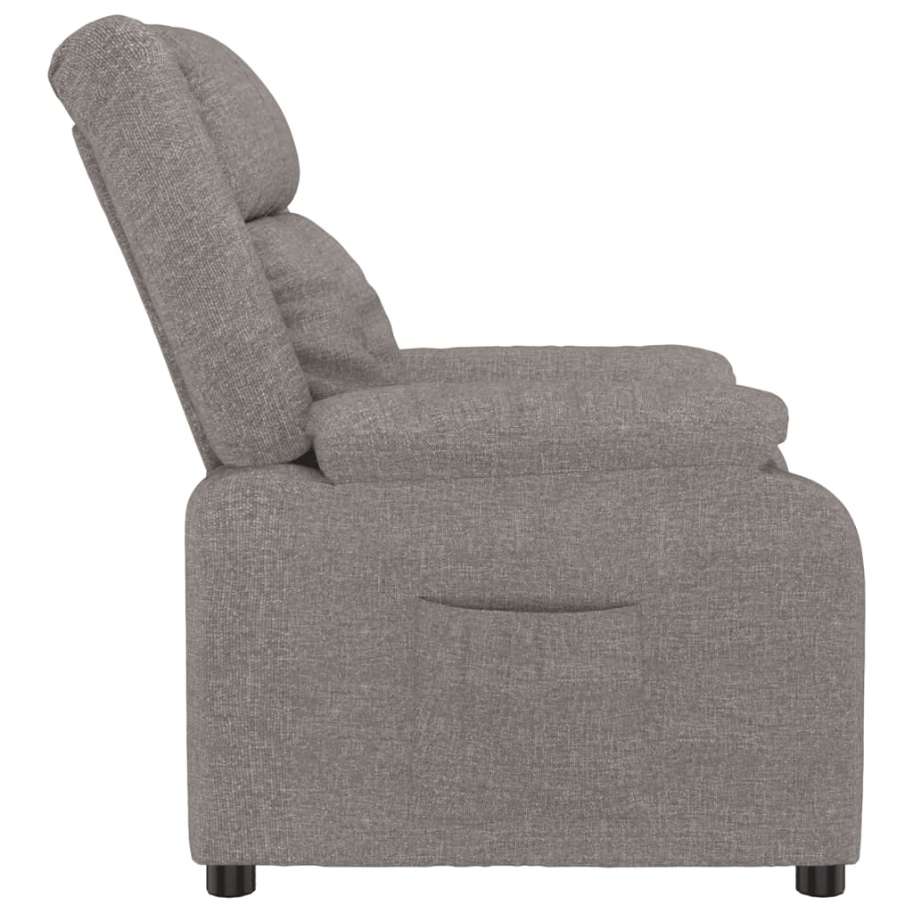 vidaXL Fauteuil relax Taupe Tissu