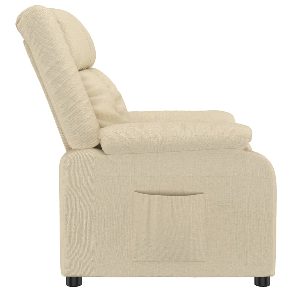 vidaXL Fauteuil relax crème tissu