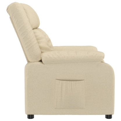 vidaXL Fauteuil relax crème tissu