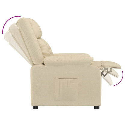 vidaXL Fauteuil relax crème tissu
