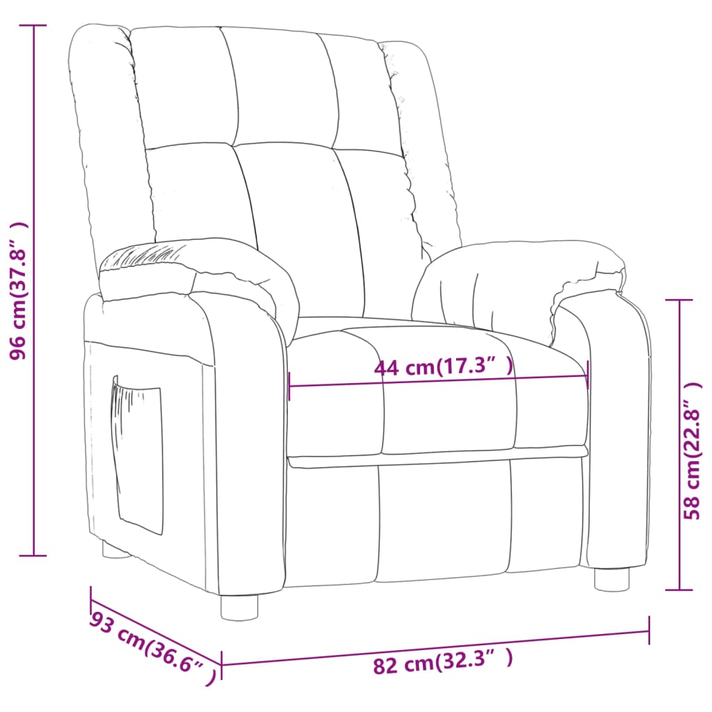 vidaXL Fauteuil relax crème tissu