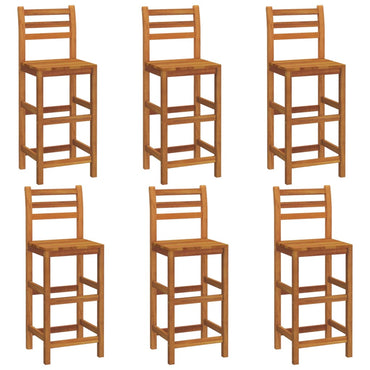 vidaXL Tabourets de bar 6 pcs Bois d'acacia massif