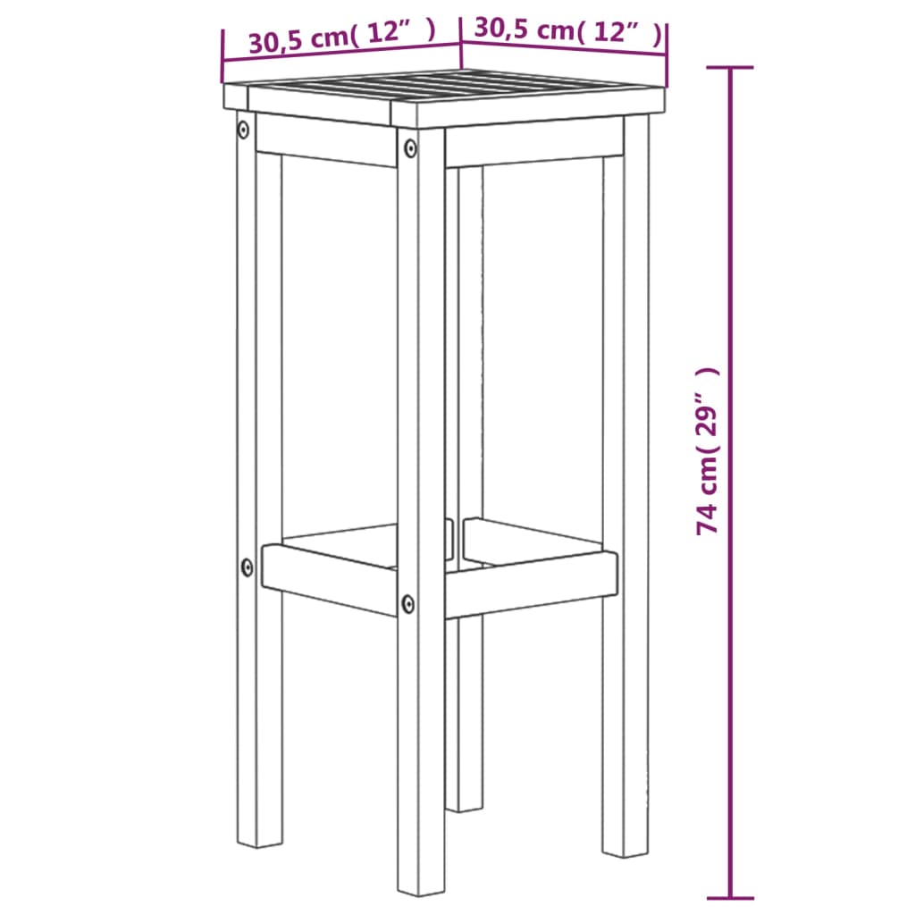 vidaXL Tabourets de bar 4 pcs Bois d'acacia massif