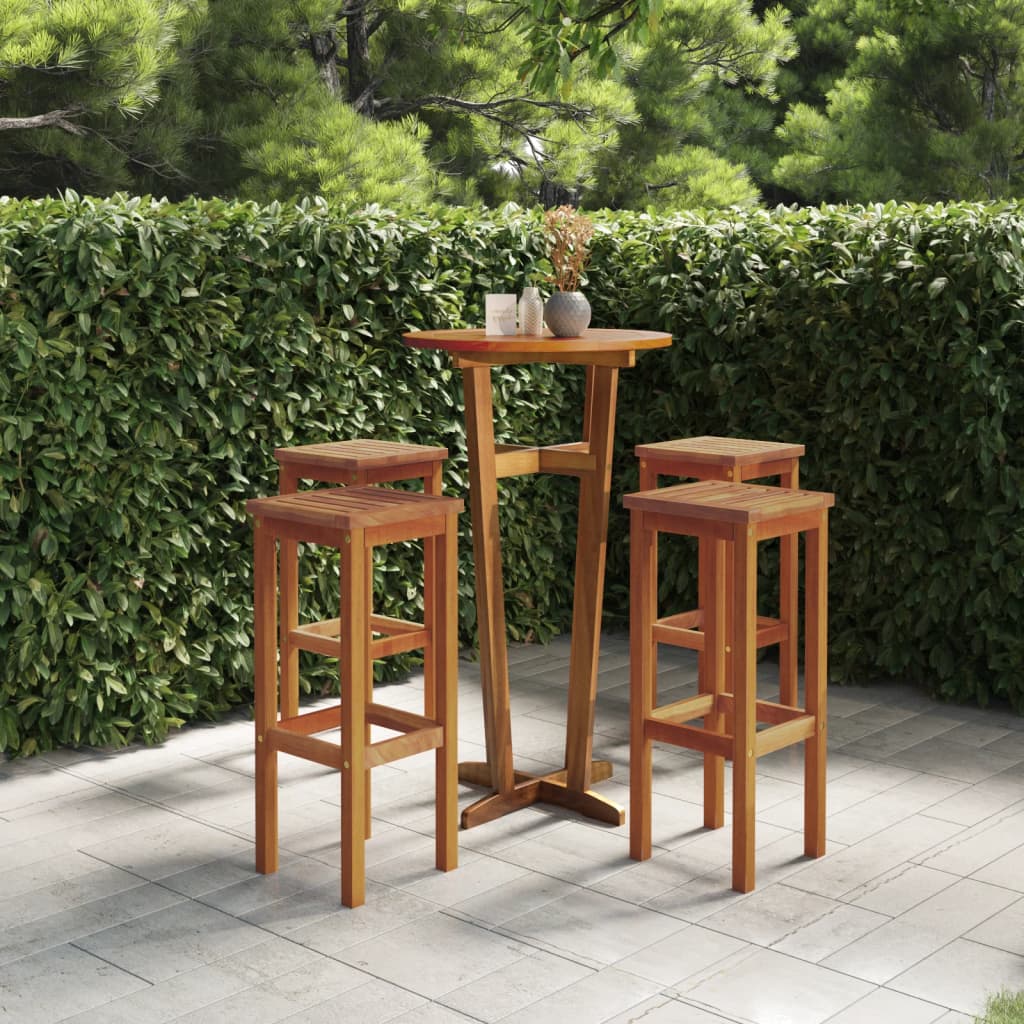 vidaXL Tabourets de bar 4 pcs Bois d'acacia massif
