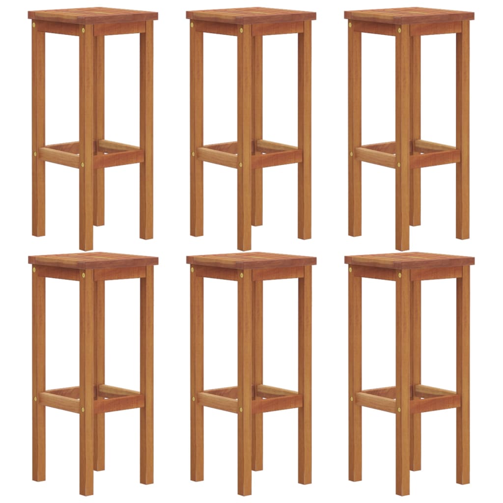 vidaXL Tabourets de bar 6 pcs Bois d'acacia massif
