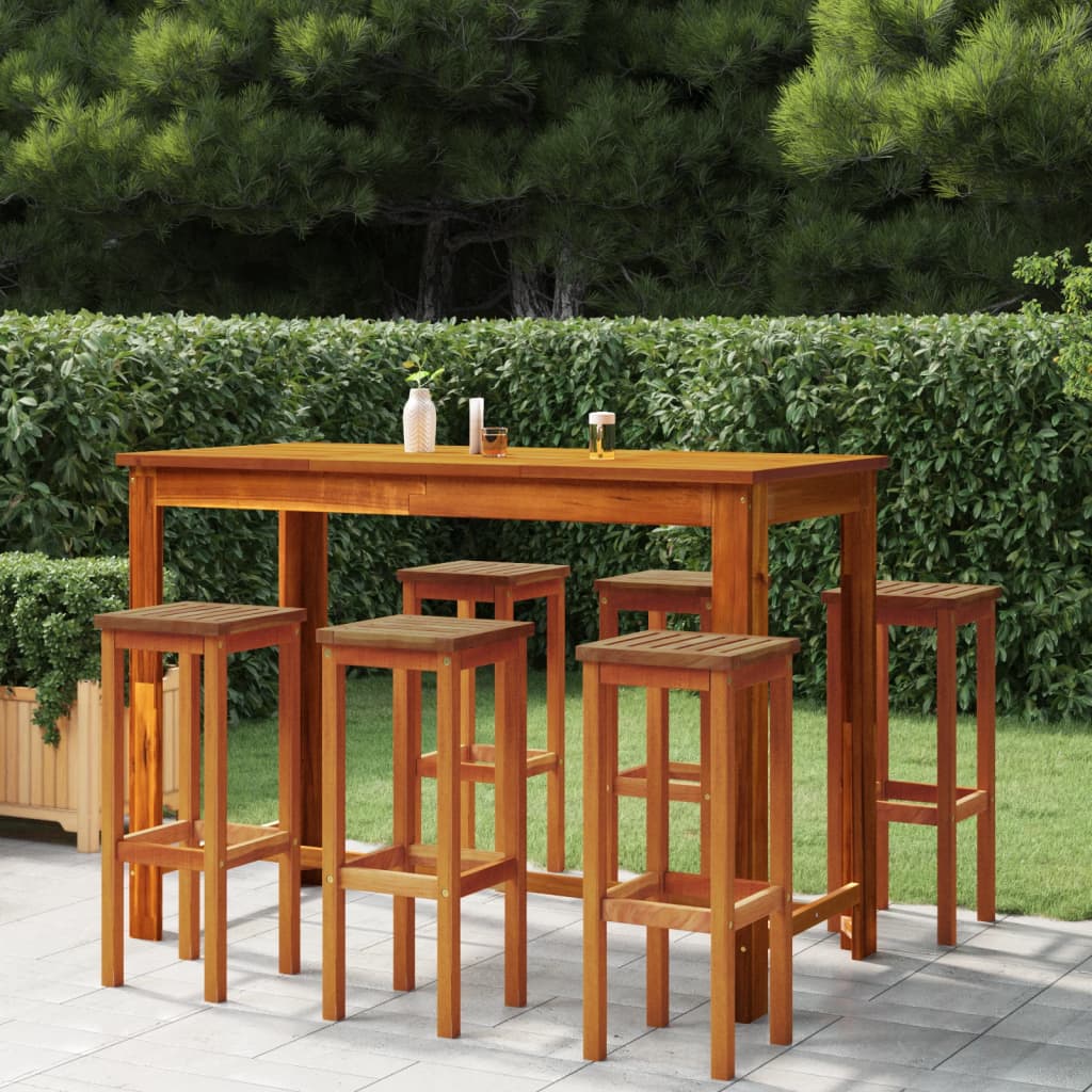 vidaXL Tabourets de bar 6 pcs Bois d'acacia massif