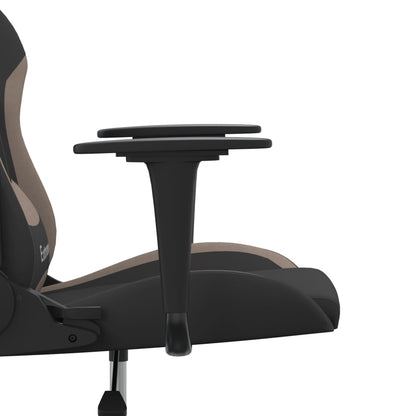 Gaming-Stuhl mit Massagefunktion Schwarz und Taupe Stoff