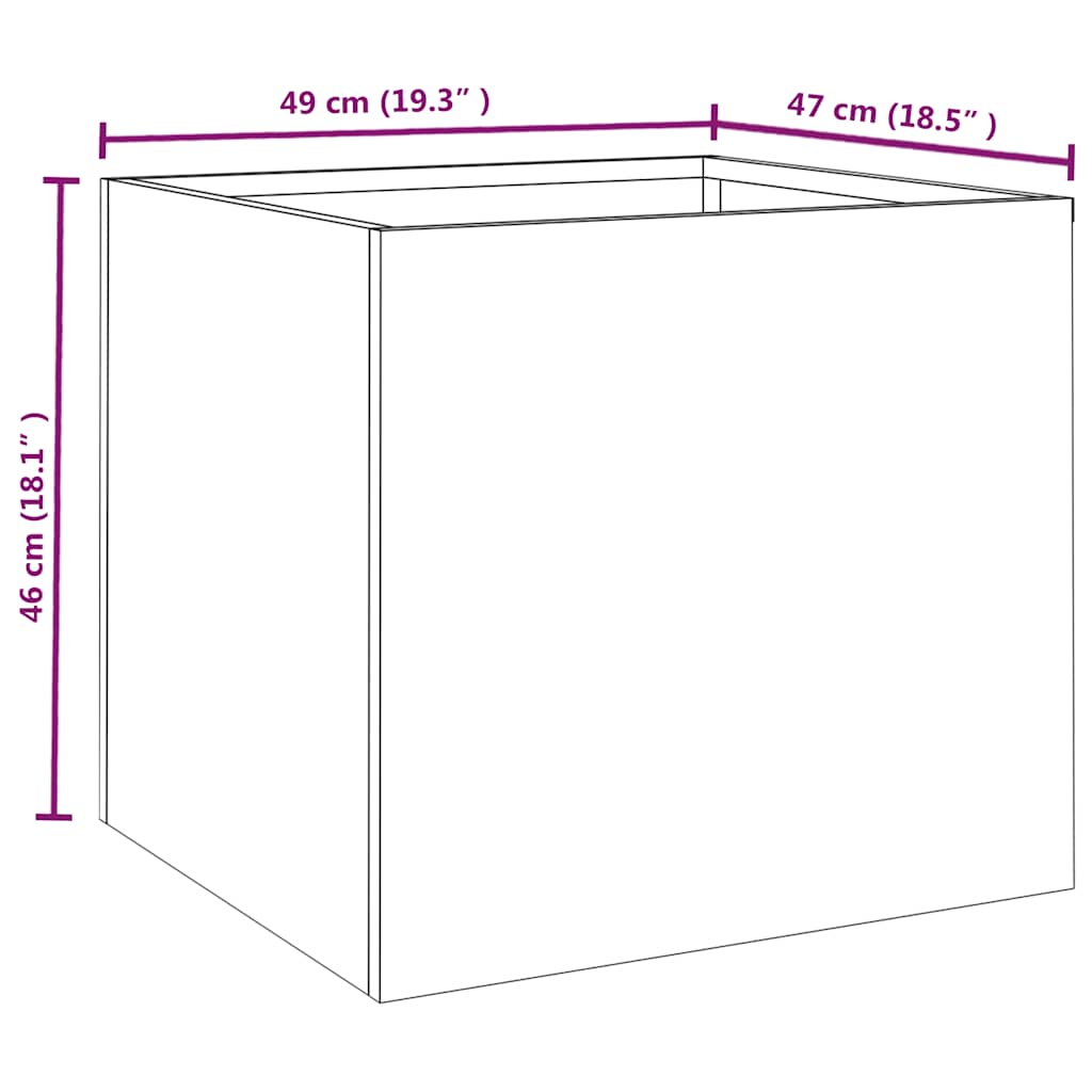vidaXL Jardinières 2 pcs 49x47x46 cm Acier Corten