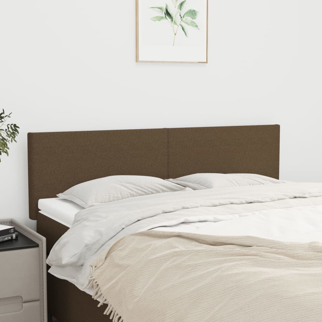 vidaXL Têtes de lit 2 pcs Marron foncé 72x5x78/88 cm Tissu