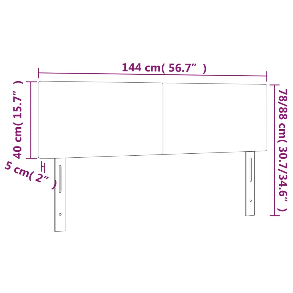 vidaXL Kopfteile 2 Stk. Schwarz 72x5x78/88 cm Kunstleder
