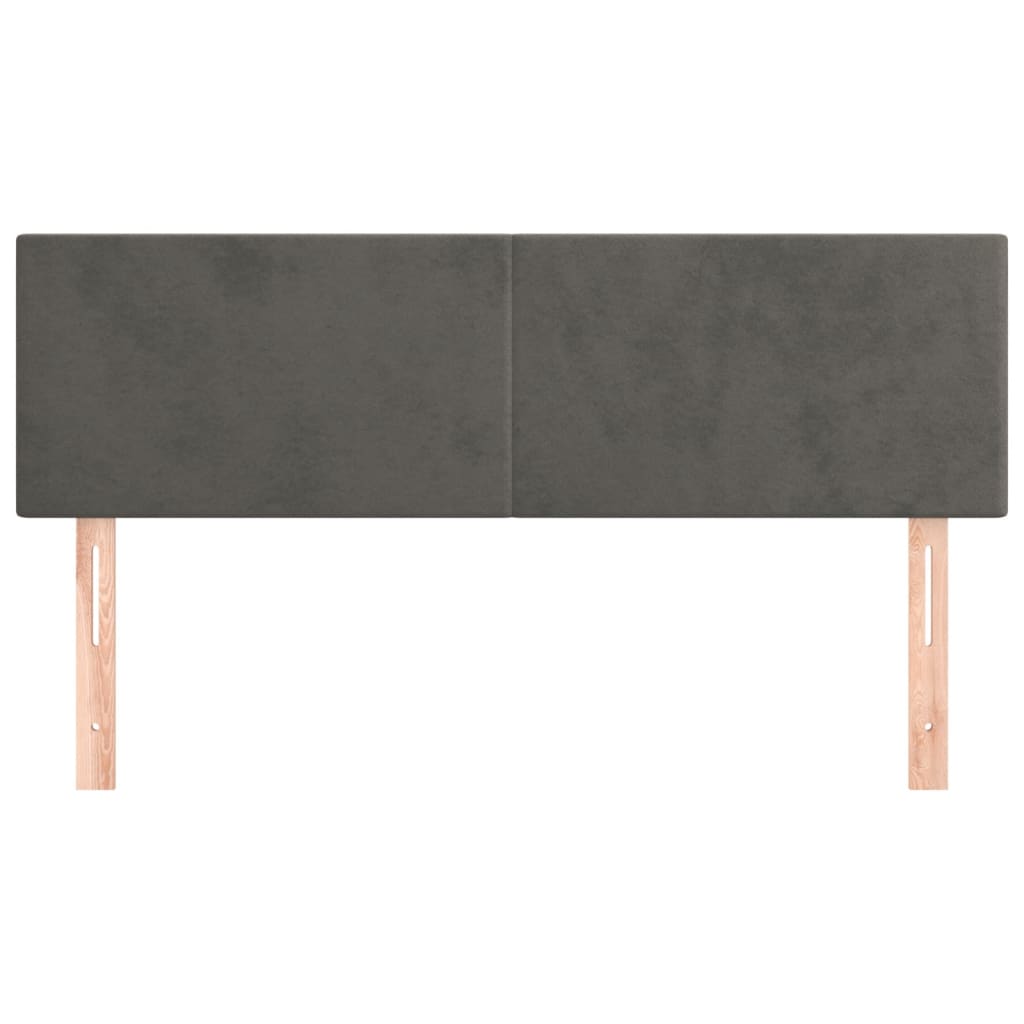 vidaXL Kopfteile 2 Stk. Dunkelgrau 72x5x78/88 cm Samt