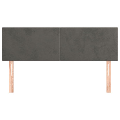 vidaXL Kopfteile 2 Stk. Dunkelgrau 72x5x78/88 cm Samt