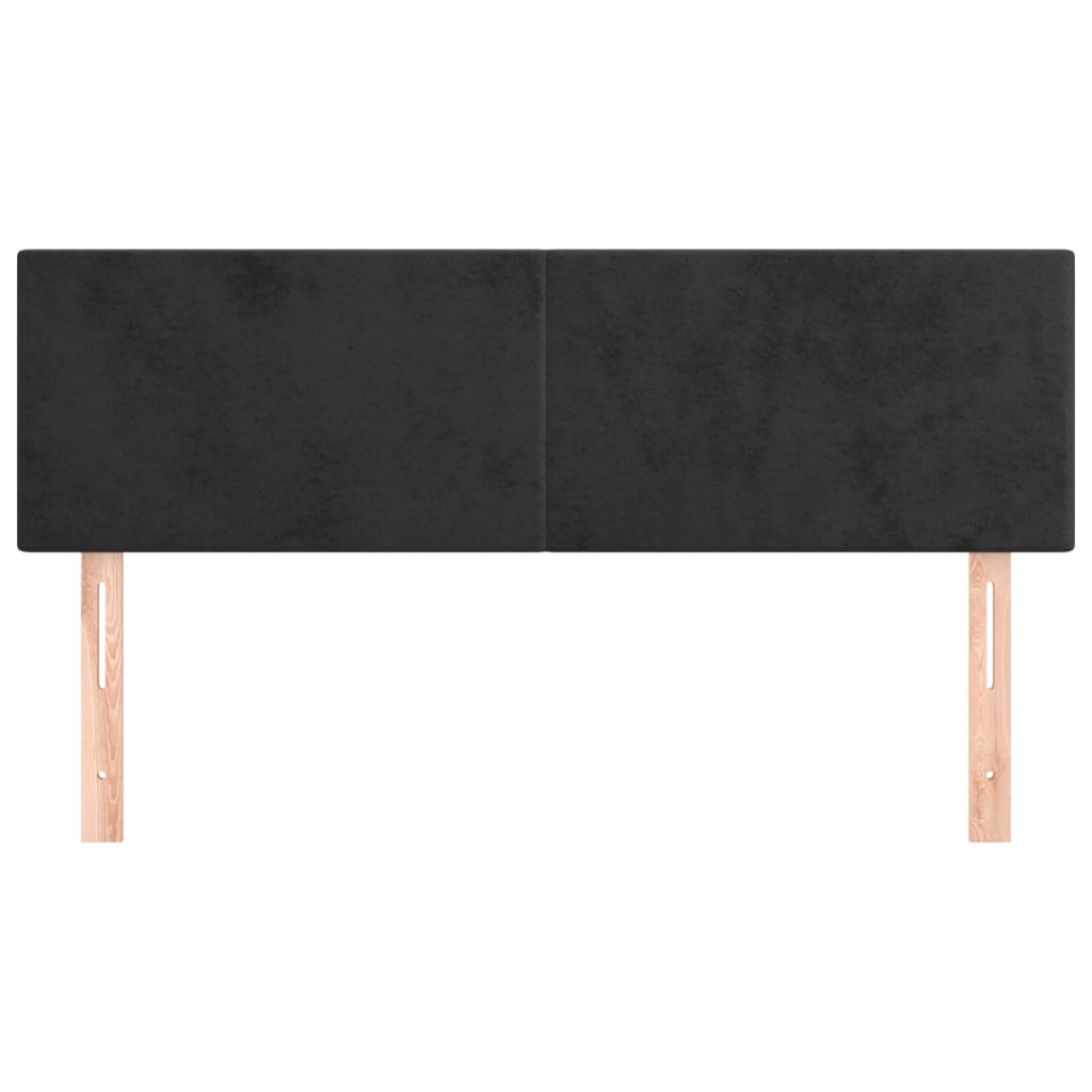vidaXL Kopfteile 2 Stk. Schwarz 72x5x78/88 cm Samt