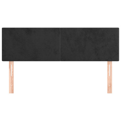 vidaXL Kopfteile 2 Stk. Schwarz 72x5x78/88 cm Samt