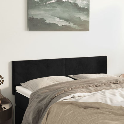 vidaXL Kopfteile 2 Stk. Schwarz 72x5x78/88 cm Samt