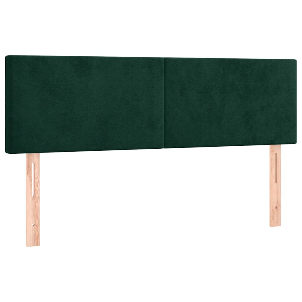 vidaXL Kopfteile 2 Stk. Dunkelgrün 72x5x78/88 cm Samt