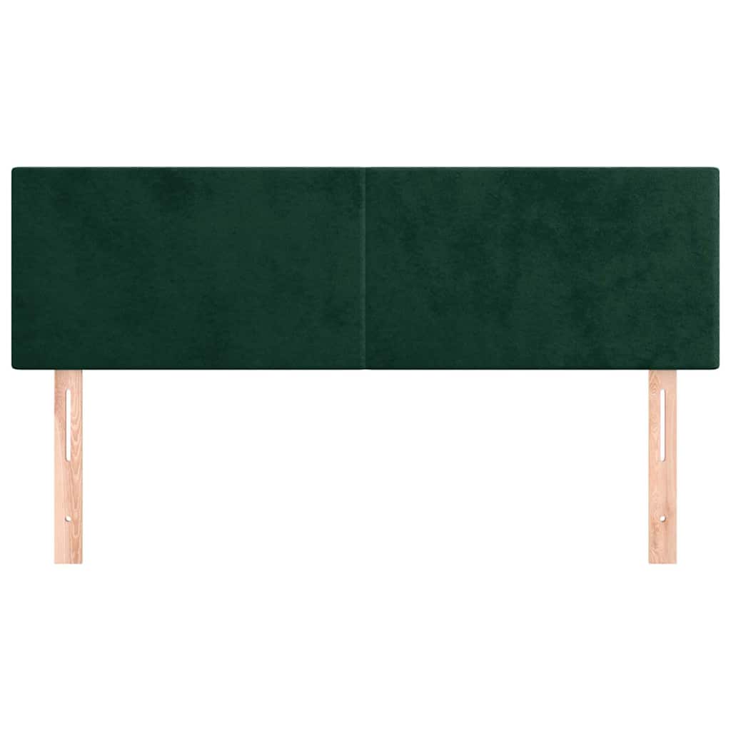 vidaXL Kopfteile 2 Stk. Dunkelgrün 72x5x78/88 cm Samt