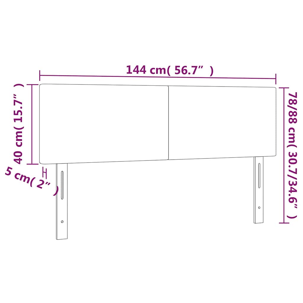 vidaXL Kopfteile 2 Stk. Dunkelblau 72x5x78/88 cm Samt