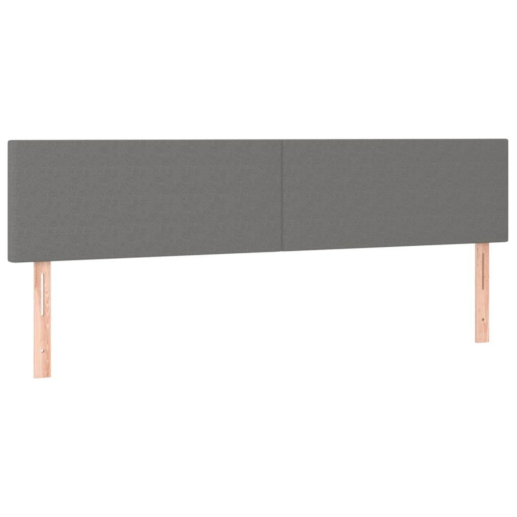 vidaXL Kopfteile 2 Stk. Dunkelgrau 80x5x78/88 cm Stoff