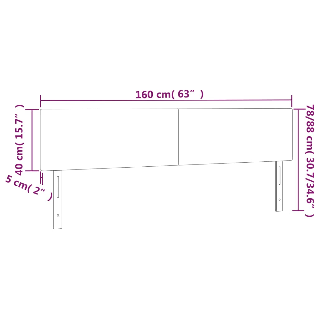 vidaXL Kopfteile 2 Stk. Creme 80x5x78/88 cm Kunstleder