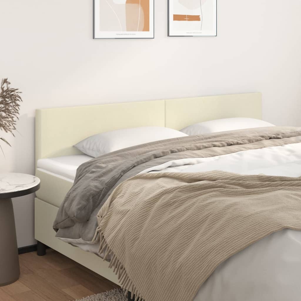 vidaXL Kopfteile 2 Stk. Creme 80x5x78/88 cm Kunstleder