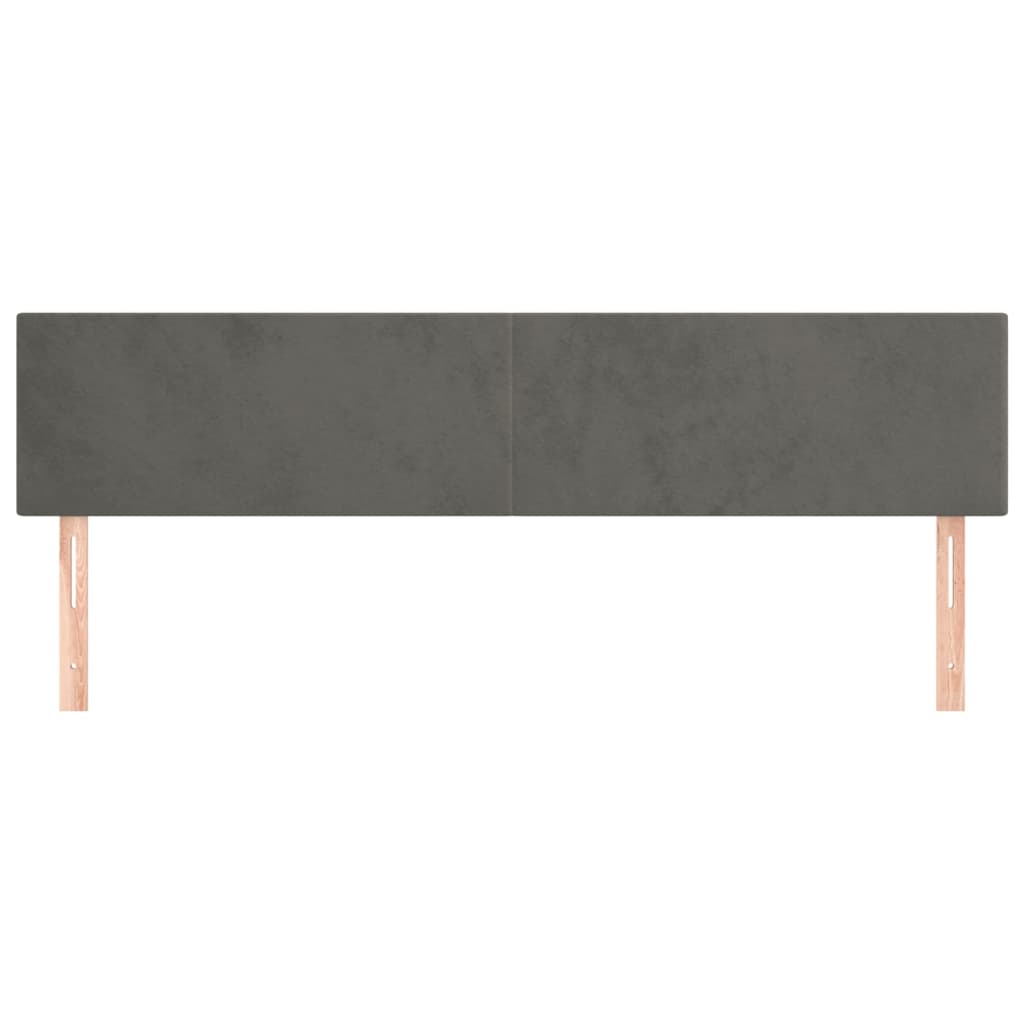 vidaXL Kopfteile 2 Stk. Dunkelgrau 80x5x78/88 cm Samt
