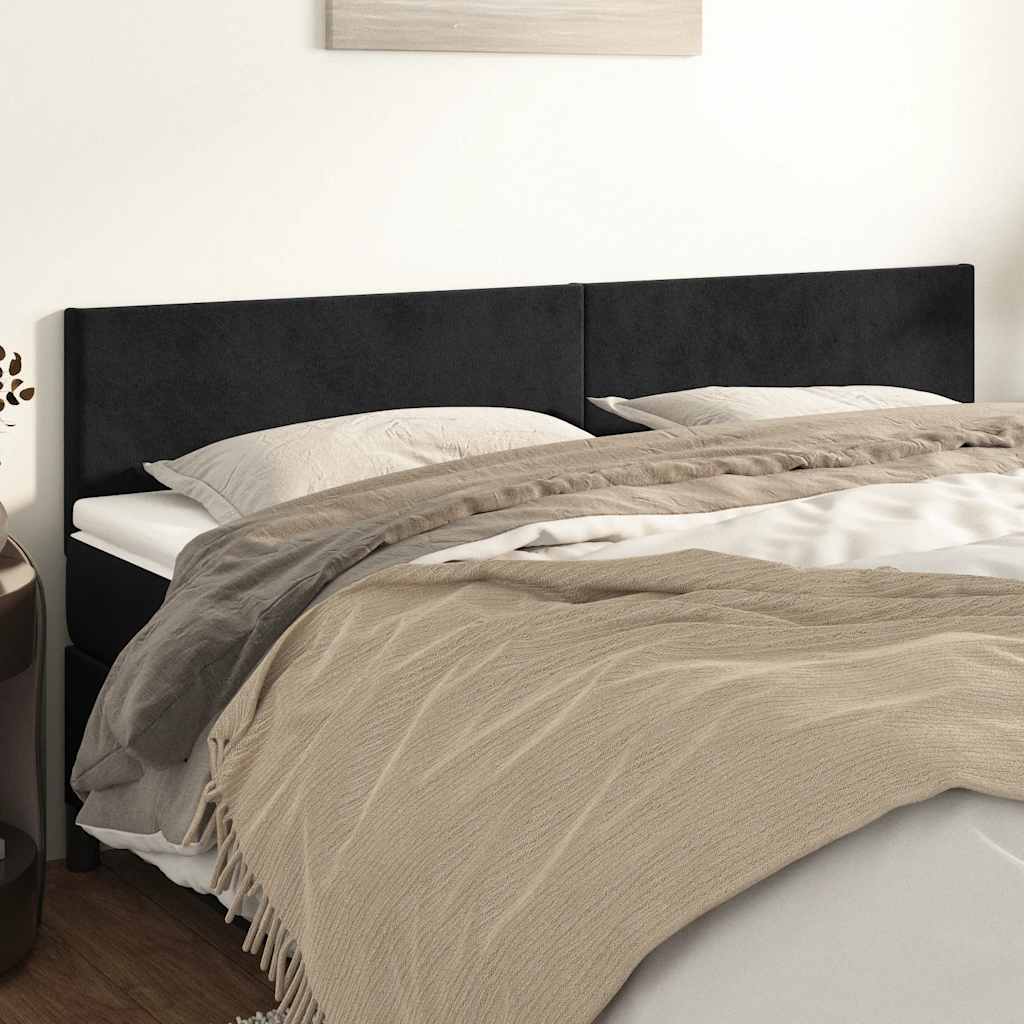 vidaXL Kopfteile 2 Stk. Schwarz 80x5x78/88 cm Samt