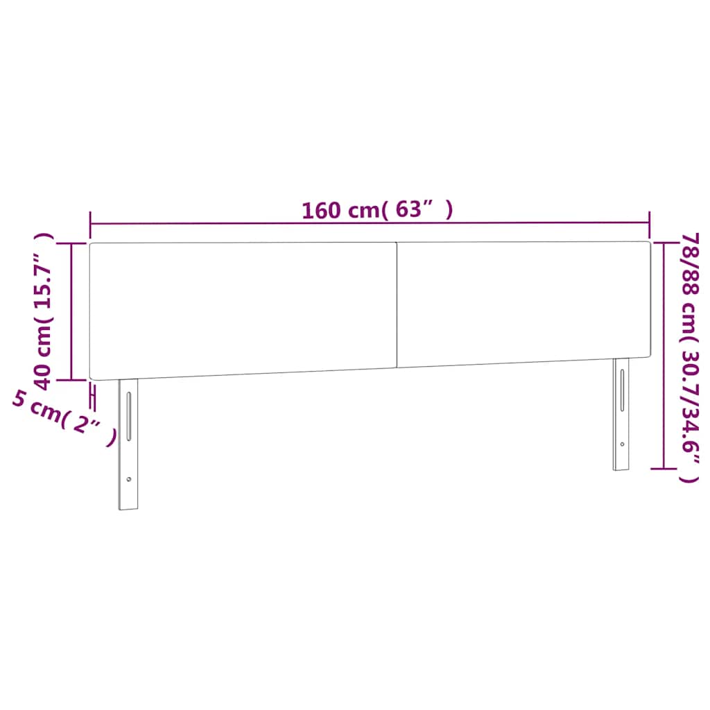 vidaXL Kopfteile 2 Stk. Dunkelblau 80x5x78/88 cm Samt