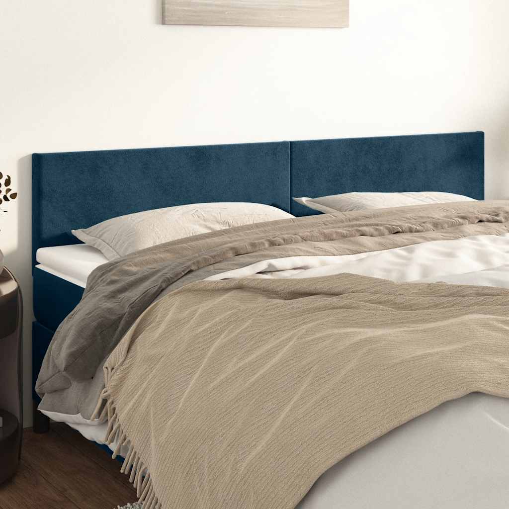 vidaXL Kopfteile 2 Stk. Dunkelblau 80x5x78/88 cm Samt