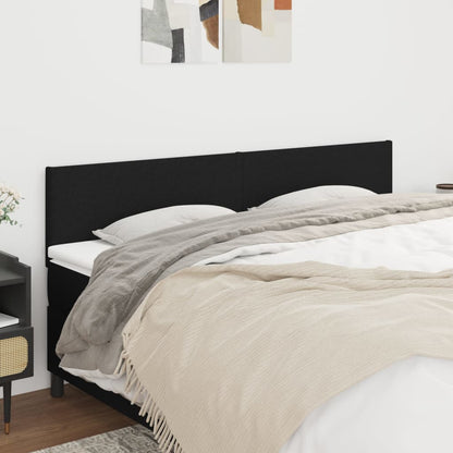 vidaXL Kopfteile 2 Stk. Schwarz 90x5x78/88 cm Stoff