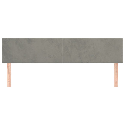 vidaXL Kopfteile 2 Stk. Hellgrau 90x5x78/88 cm Samt