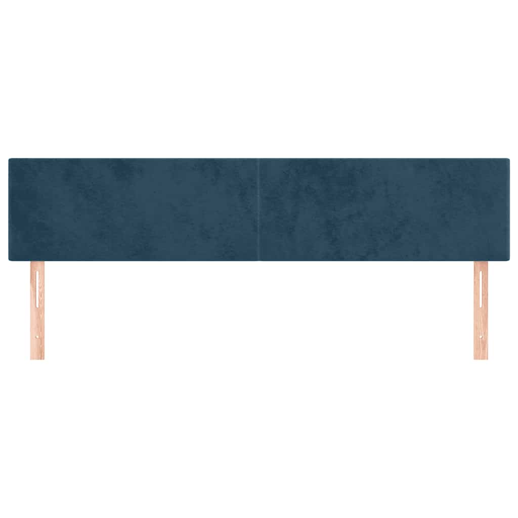 vidaXL Kopfteile 2 Stk. Dunkelblau 100x5x78/88 cm Samt