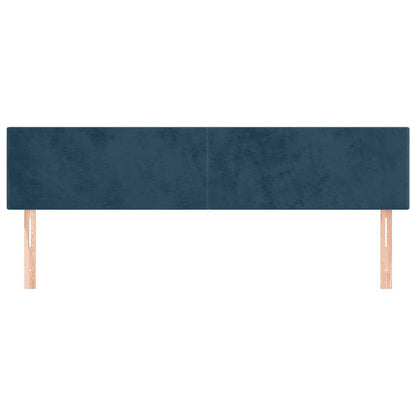 vidaXL Kopfteile 2 Stk. Dunkelblau 100x5x78/88 cm Samt