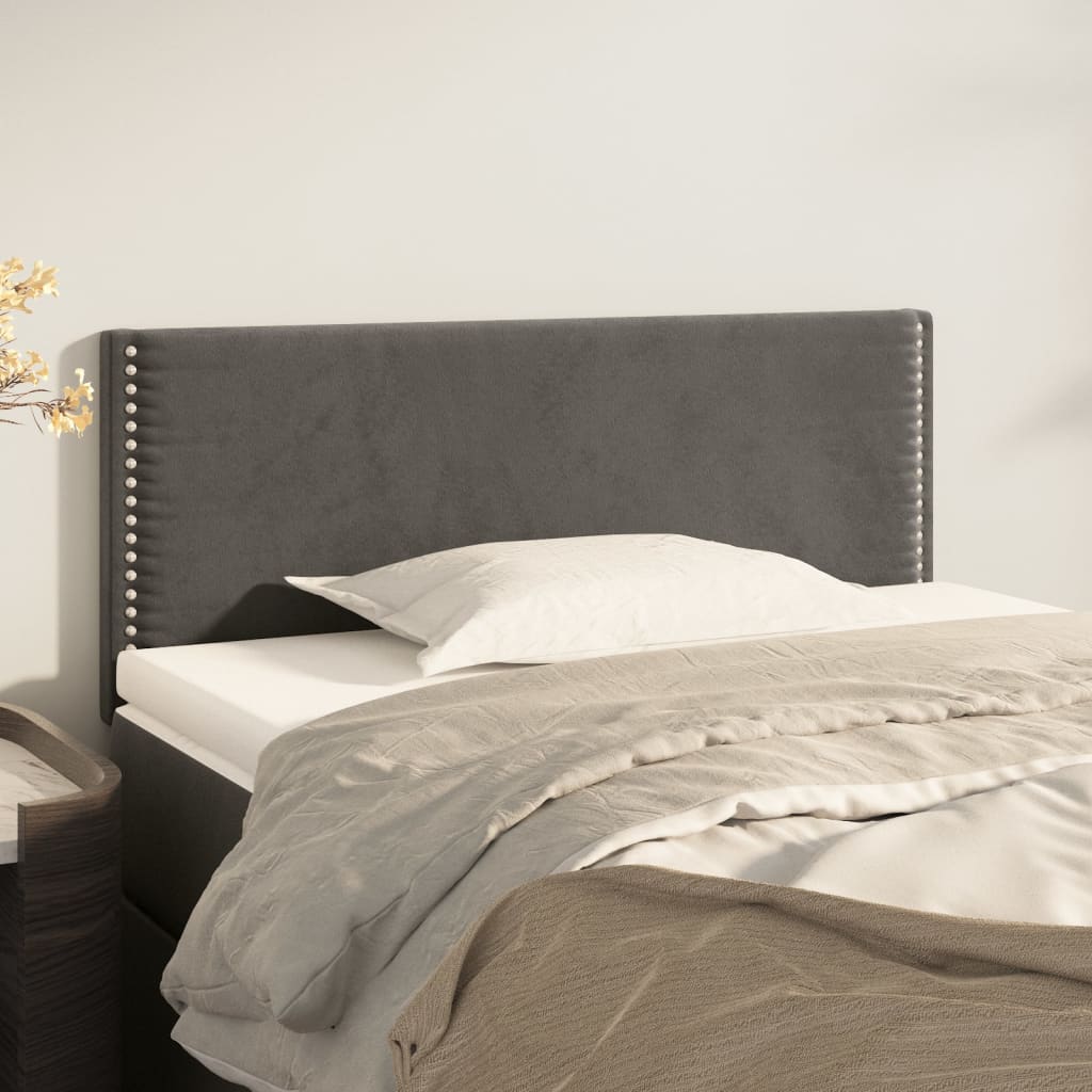 vidaXL Tête de lit gris foncé 80x5x78/88 cm Velours