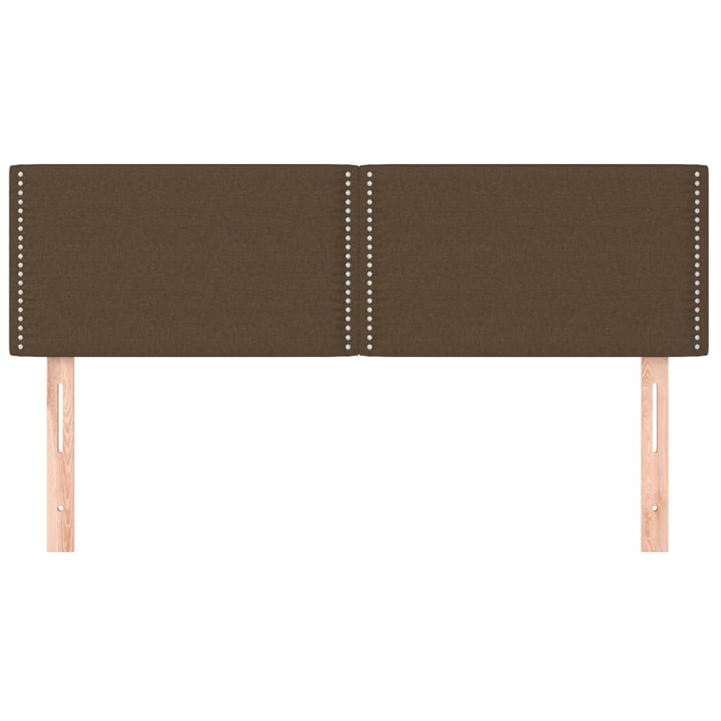 vidaXL Kopfteile 2 Stk. Dunkelbraun 72x5x78/88 cm Stoff