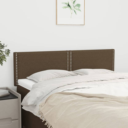 vidaXL Kopfteile 2 Stk. Dunkelbraun 72x5x78/88 cm Stoff